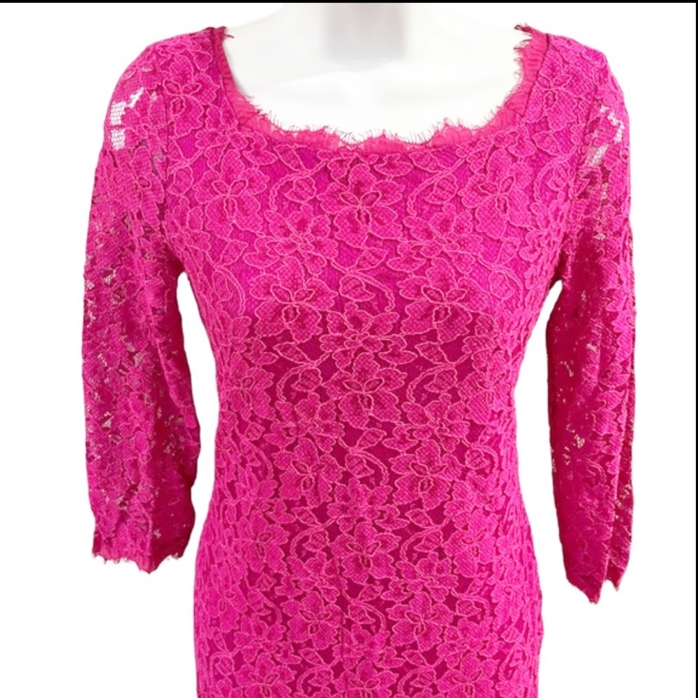 Diane Von Furstenberg Zarita Lace Mini Dress Size 6 - Picture 5 of 14